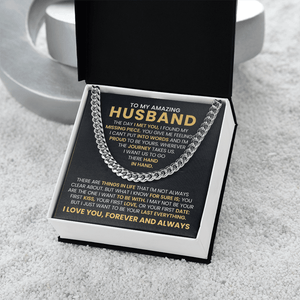To My Amazing Husband – Cuban Link Chain - HEARTEN