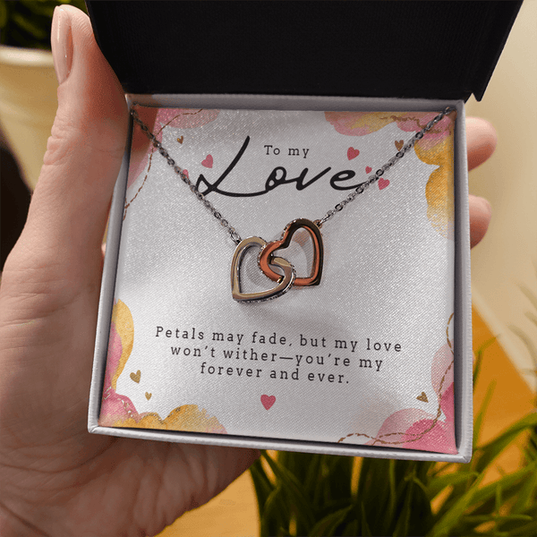 Interlocking Hearts Necklace (Yellow & White Gold Variants) - HEARTEN