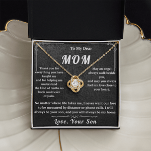 To My Dear Mom Love Knot Necklace - HEARTEN