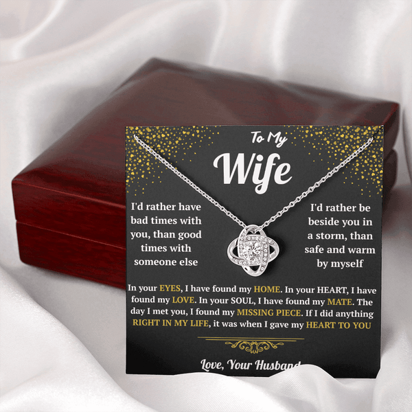 To My Wife - Love Knot Necklace - HEARTEN