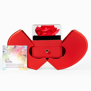 Forever Love Necklace with Red Heart Rose Box - HEARTEN