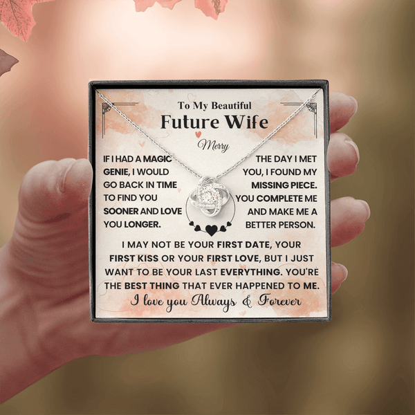 To My Beautiful Future Wife - Love Knot Necklace - HEARTEN