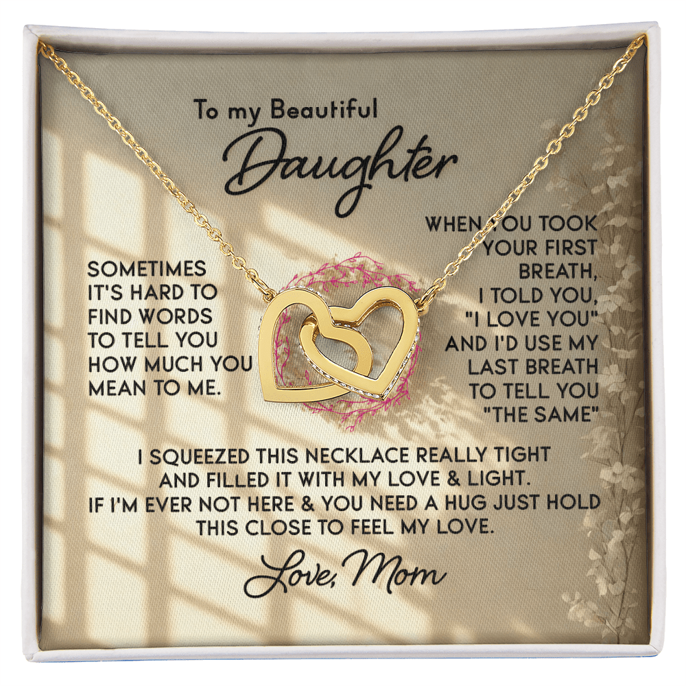 To My Beautiful Daughter – Interlocking Hearts Necklace - HEARTEN