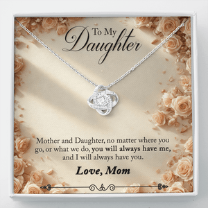 To My Daughter Love Knot Necklace from Mom - HEARTEN