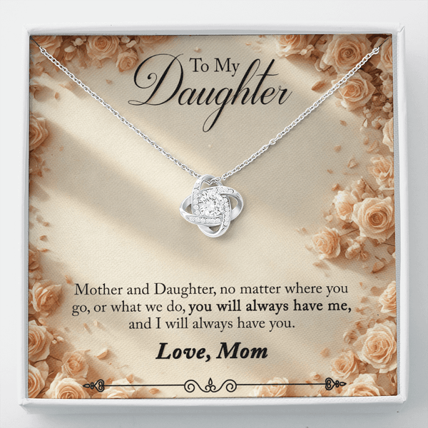 To My Daughter Love Knot Necklace from Mom - HEARTEN