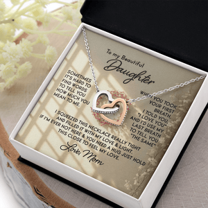 To My Beautiful Daughter – Interlocking Hearts Necklace - HEARTEN