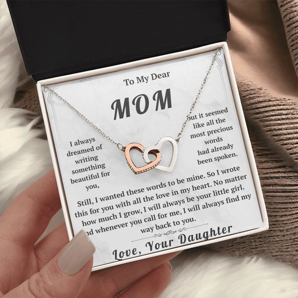 To My Dear Mom Interlocking Hearts Necklace - HEARTEN