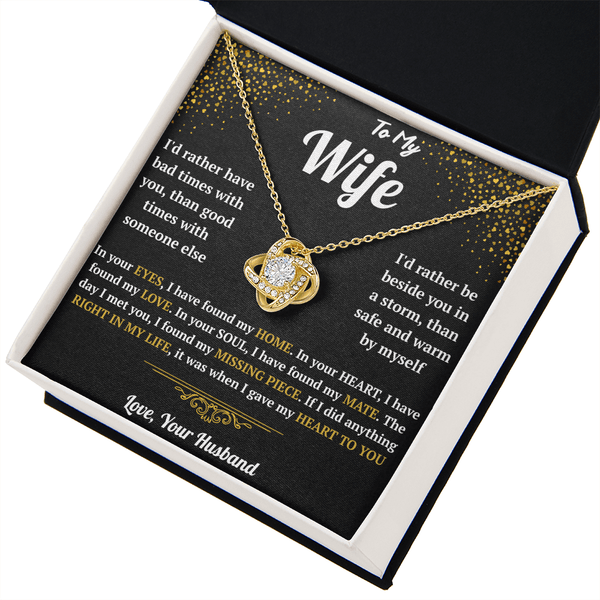 To My Wife - Love Knot Necklace - HEARTEN