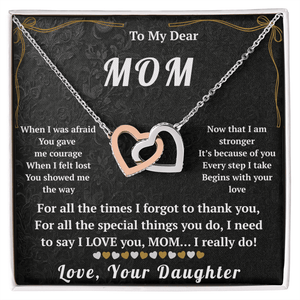 To My Dear Mom Interlocking Hearts Necklace - HEARTEN