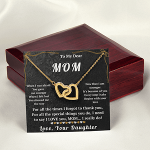 To My Dear Mom Interlocking Hearts Necklace - HEARTEN