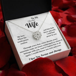 To My Beautiful Wife Magnetic Hearts Necklace - HEARTEN