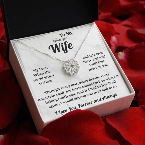 To My Beautiful Wife Magnetic Hearts Necklace - HEARTEN