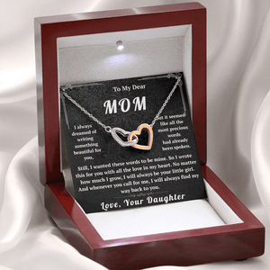 To My Dear Mom Interlocking Hearts Necklace - HEARTEN