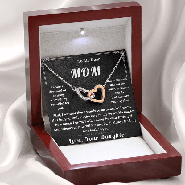 To My Dear Mom Interlocking Hearts Necklace - HEARTEN