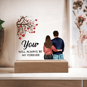 Personalized Acrylic Square Plaque – Light - Up Keepsake Gift - HEARTEN