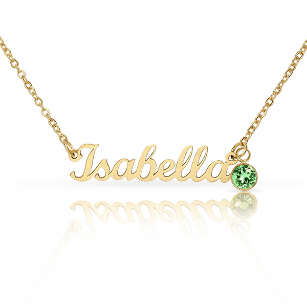 To My Dear Mom Custom Name Necklace with Birthstone and Message Card from Son - HEARTEN