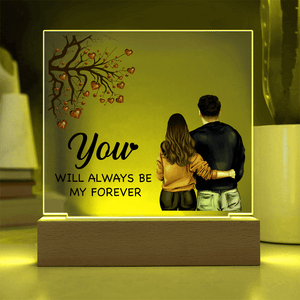 Personalized Acrylic Square Plaque – Light - Up Keepsake Gift - HEARTEN