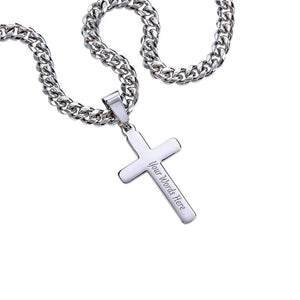 To My Amazing Husband – Personalized Cross with Cuban Link Chain - HEARTEN