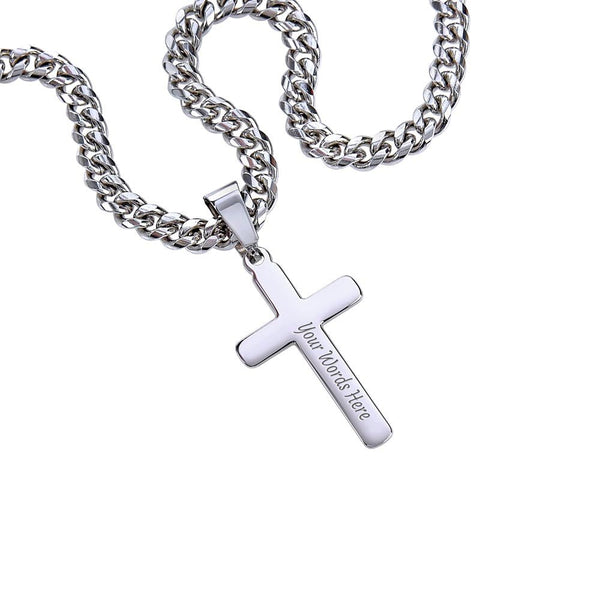 To My Amazing Husband – Personalized Cross with Cuban Link Chain - HEARTEN