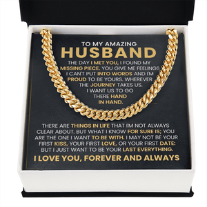 To My Amazing Husband – Cuban Link Chain - HEARTEN