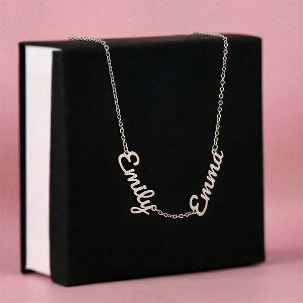 To Our Mom Personalized Name Necklace Gift Set with Message Card from Family - HEARTEN