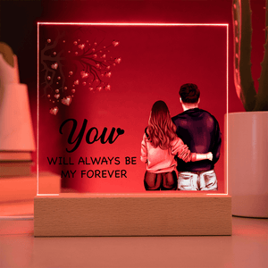 Personalized Acrylic Square Plaque – Light - Up Keepsake Gift - HEARTEN