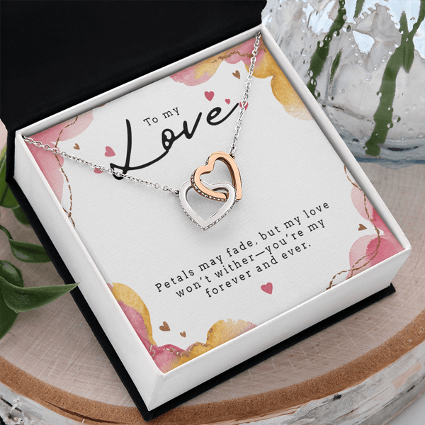 Interlocking Hearts Necklace (Yellow & White Gold Variants) - HEARTEN