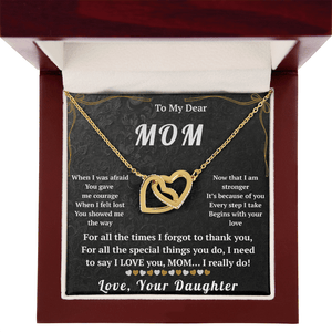 To My Dear Mom Interlocking Hearts Necklace - HEARTEN