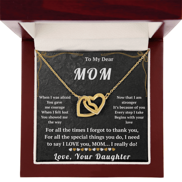 To My Dear Mom Interlocking Hearts Necklace - HEARTEN