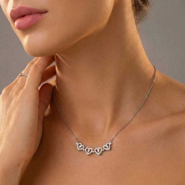 To My Dear Mom Magnetic Hearts Necklace From Daughter - HEARTEN