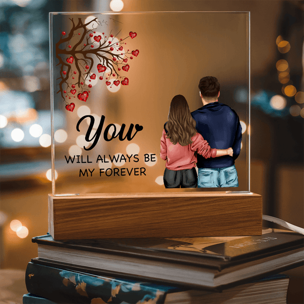 Personalized Acrylic Square Plaque – Light - Up Keepsake Gift - HEARTEN