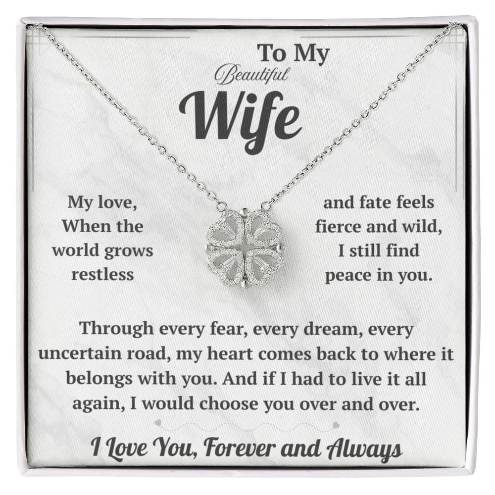 To My Beautiful Wife Magnetic Hearts Necklace - HEARTEN