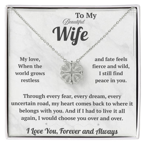 To My Beautiful Wife Magnetic Hearts Necklace - HEARTEN