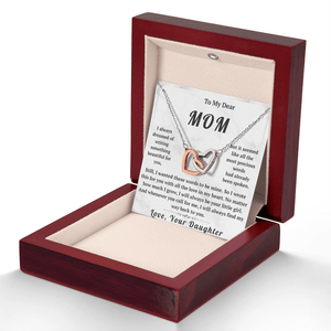 To My Dear Mom Interlocking Hearts Necklace - HEARTEN