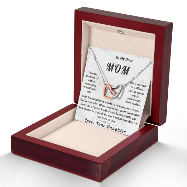 To My Dear Mom Interlocking Hearts Necklace - HEARTEN