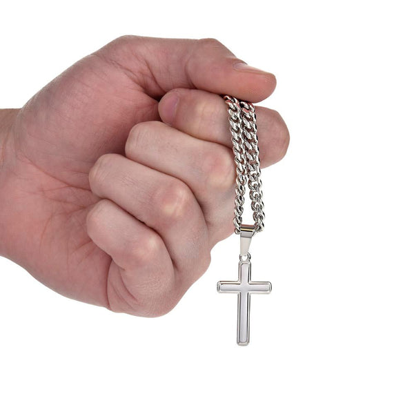 To My Amazing Husband – Personalized Cross with Cuban Link Chain - HEARTEN