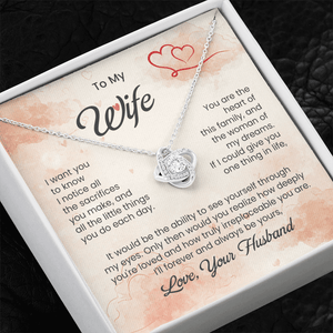 To My Beautiful Wife - Love Knot Necklace - HEARTEN