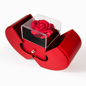 Forever Love Necklace with Red Heart Rose Box - HEARTEN