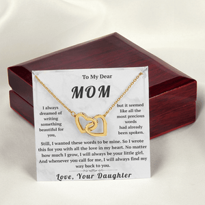 To My Dear Mom Interlocking Hearts Necklace - HEARTEN
