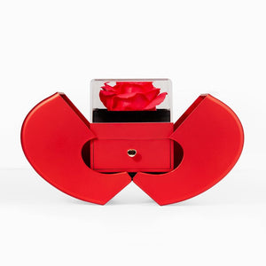 Forever Love Necklace with Red Heart Rose Box - HEARTEN