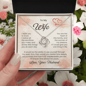 To My Beautiful Wife - Love Knot Necklace - HEARTEN