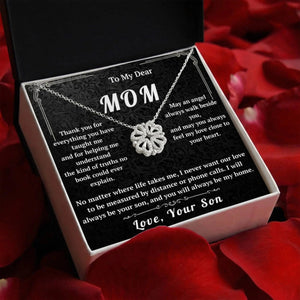 To My Dear Mom Magnetic Hearts Necklace From Son - HEARTEN