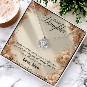 To My Daughter Love Knot Necklace from Mom - HEARTEN