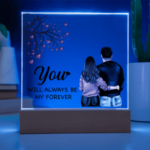 Personalized Acrylic Square Plaque – Light - Up Keepsake Gift - HEARTEN
