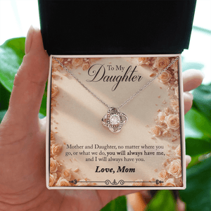 To My Daughter Love Knot Necklace from Mom - HEARTEN