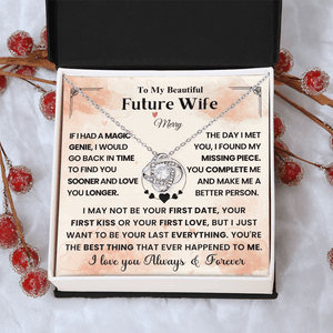 To My Beautiful Future Wife - Love Knot Necklace - HEARTEN