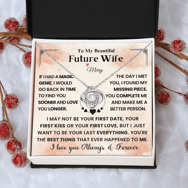 To My Beautiful Future Wife - Love Knot Necklace - HEARTEN