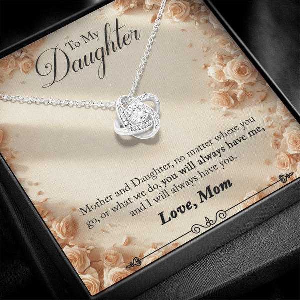 To My Daughter Love Knot Necklace from Mom - HEARTEN