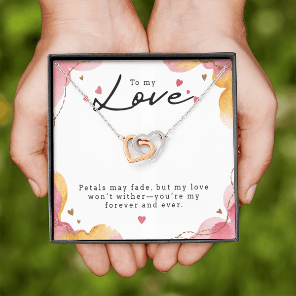Interlocking Hearts Necklace (Yellow & White Gold Variants) - HEARTEN