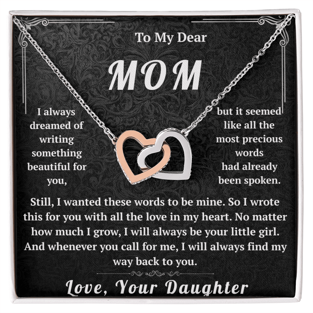 To My Dear Mom Interlocking Hearts Necklace - HEARTEN